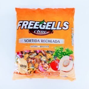 BALA FREEGELLS SORTIDA RECHEIO SABOR CHOCOLATE BRANCO