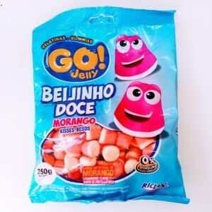 BALA GELATINA GO JELLY BEIJINHO DOCE MORANGO 250G