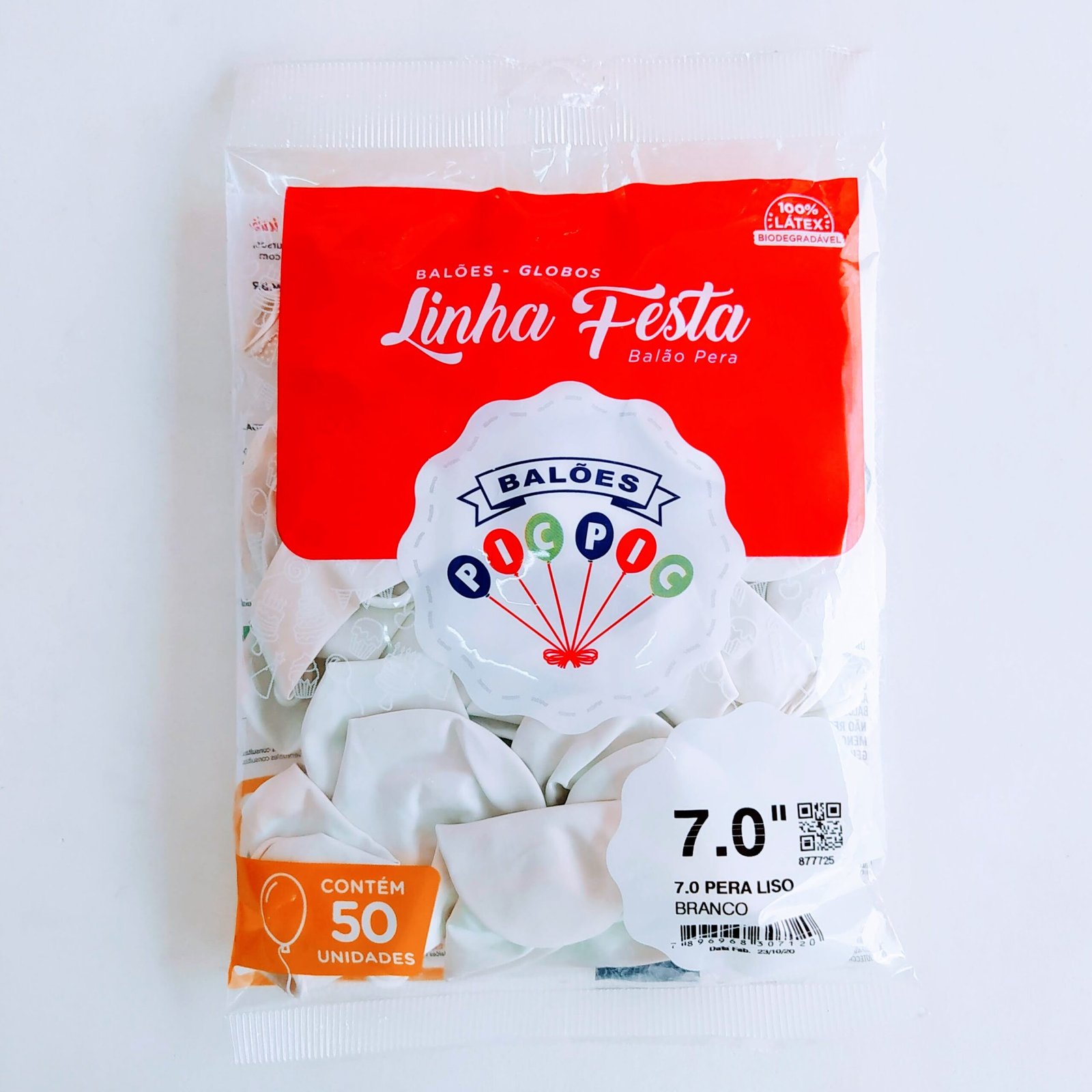 BALÃO LISO BRANCO 7"