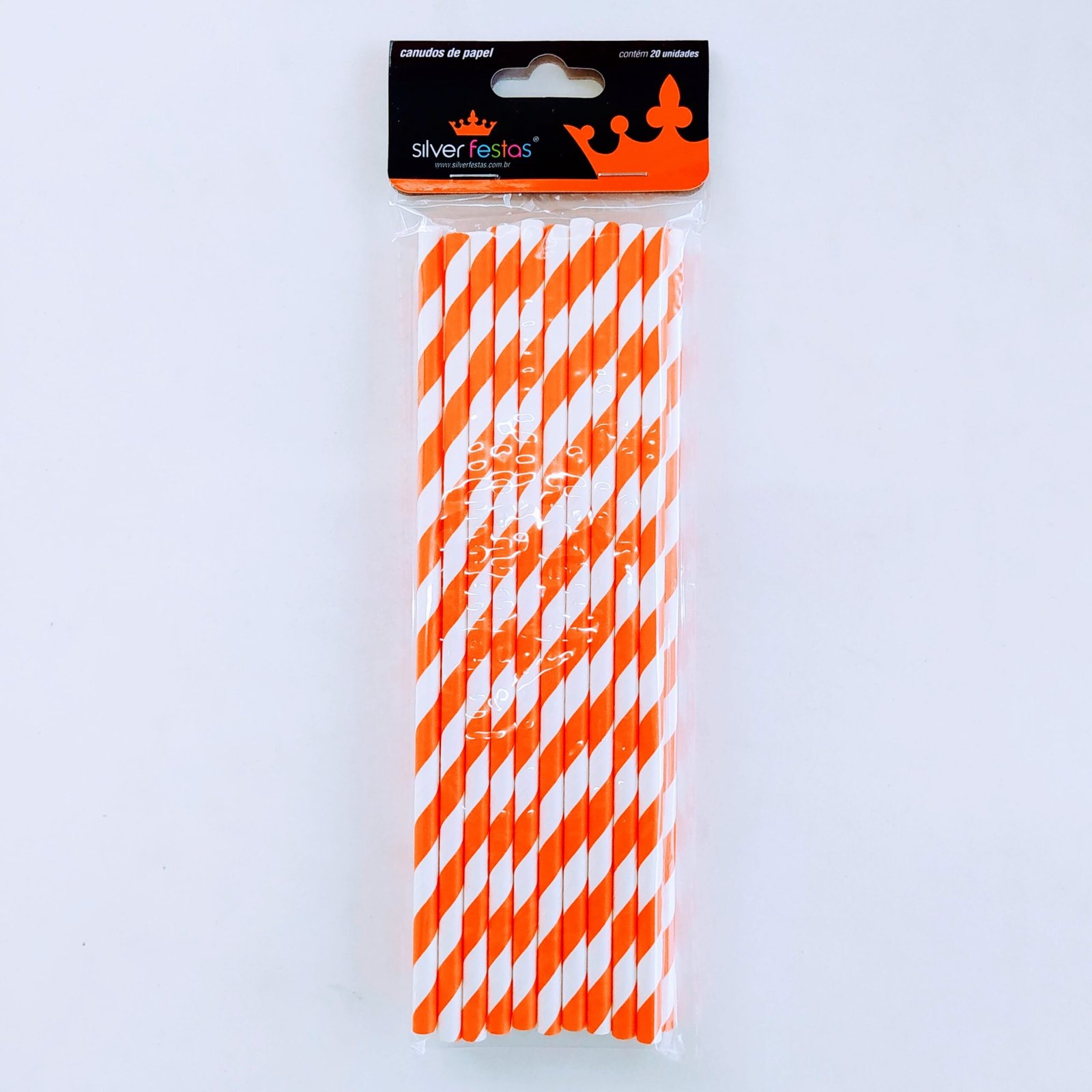 CANUDO PAPEL LISTRADO LARANJA