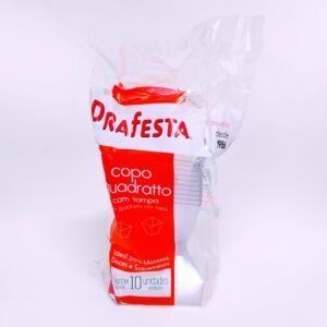 COPO QUADRATTO 100ML C/TAMPA 44X10 CRISTAL