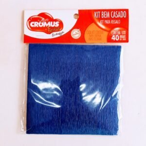 BEM CASADO PAPEL CREPOM AZUL 16X16