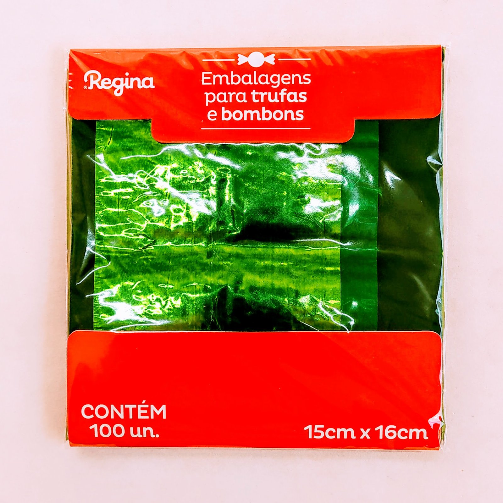 EMBALAGEM PARA TRUFA E BOMBOM 15X16 CM VERDE