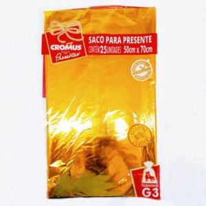 SACO PARA PRESENTE 50X70 SORTIDO PACOTE 3 CORES