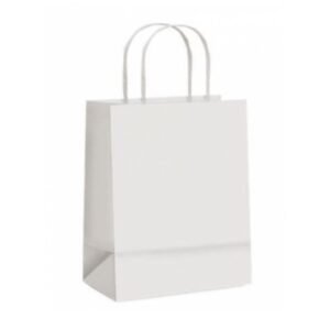 SACOLA KRAFT BRANCO 13,5CM X 8 CM X 16CM 10UN