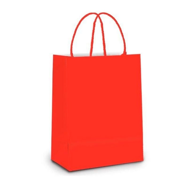 SACOLA KRAFT VERMELHA 23,5CM X 10CM X 31,5CM