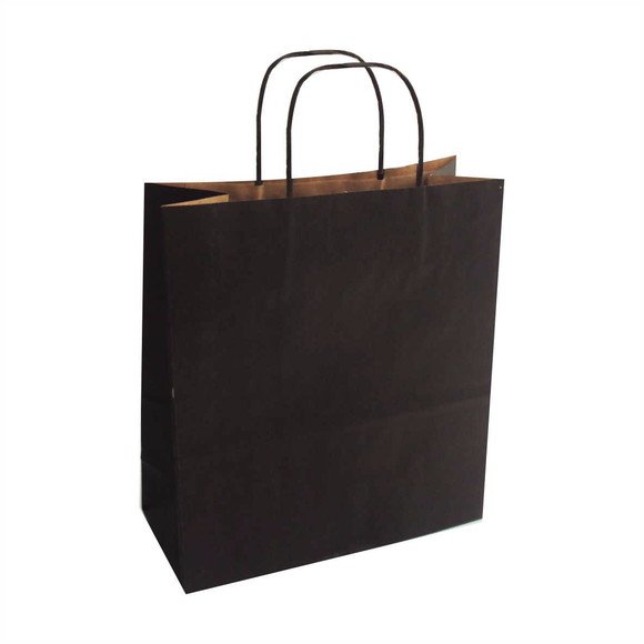 SACOLA KRAFT NATURAL PRETO 37CM X 13,5CM X 46CM