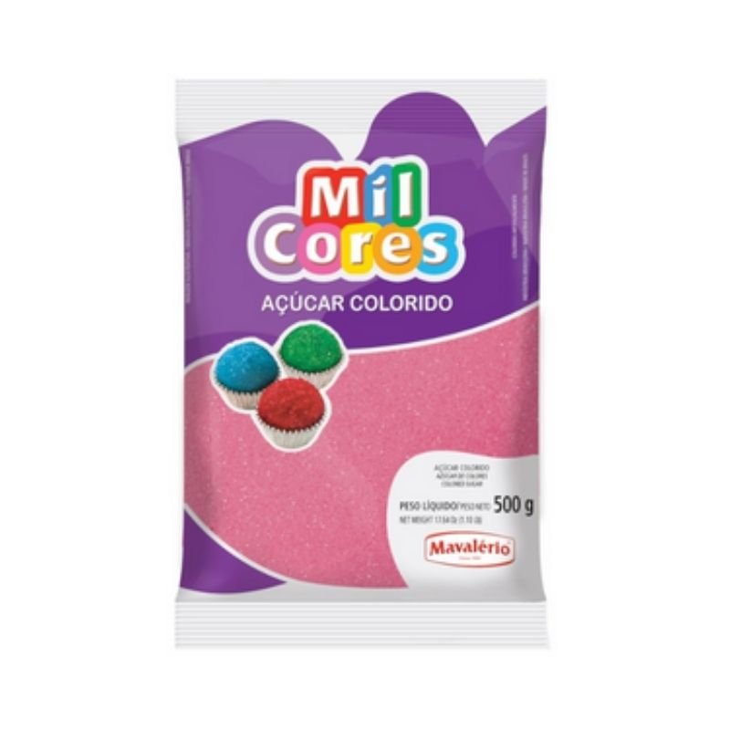 AÇÚCAR COLORIDO ROSA 500G MIL CORES