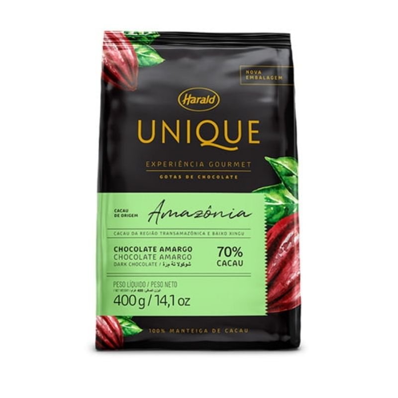 CHOCOLATE GOTAS AMAZÔNIA 70% UNIQUE 400G