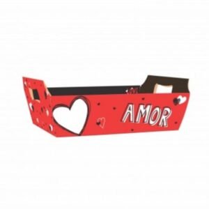 BANDEJA VINTAGE LADY LOVE 21CMX15CMX6,5CM VERMELHO