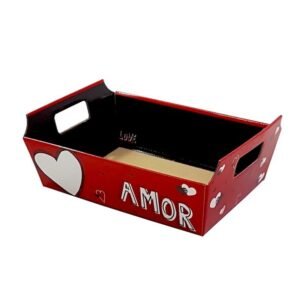 BANDEJA VINTAGE VALENTINE 26CMX18CMX8,5CM